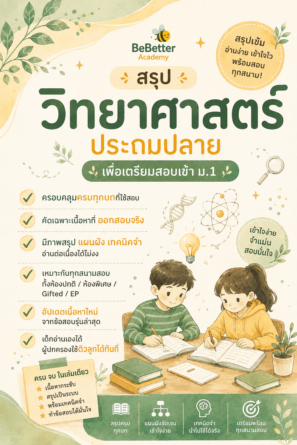 สรุปเนื้อหาวิทยาศาสตร์ ฉบับพร้อมสอบเข้า ม.1
